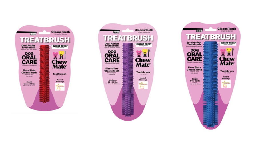 Natural Rubber Dual Action TREATBRUSH Toothbrush Wholesale 8 Pack