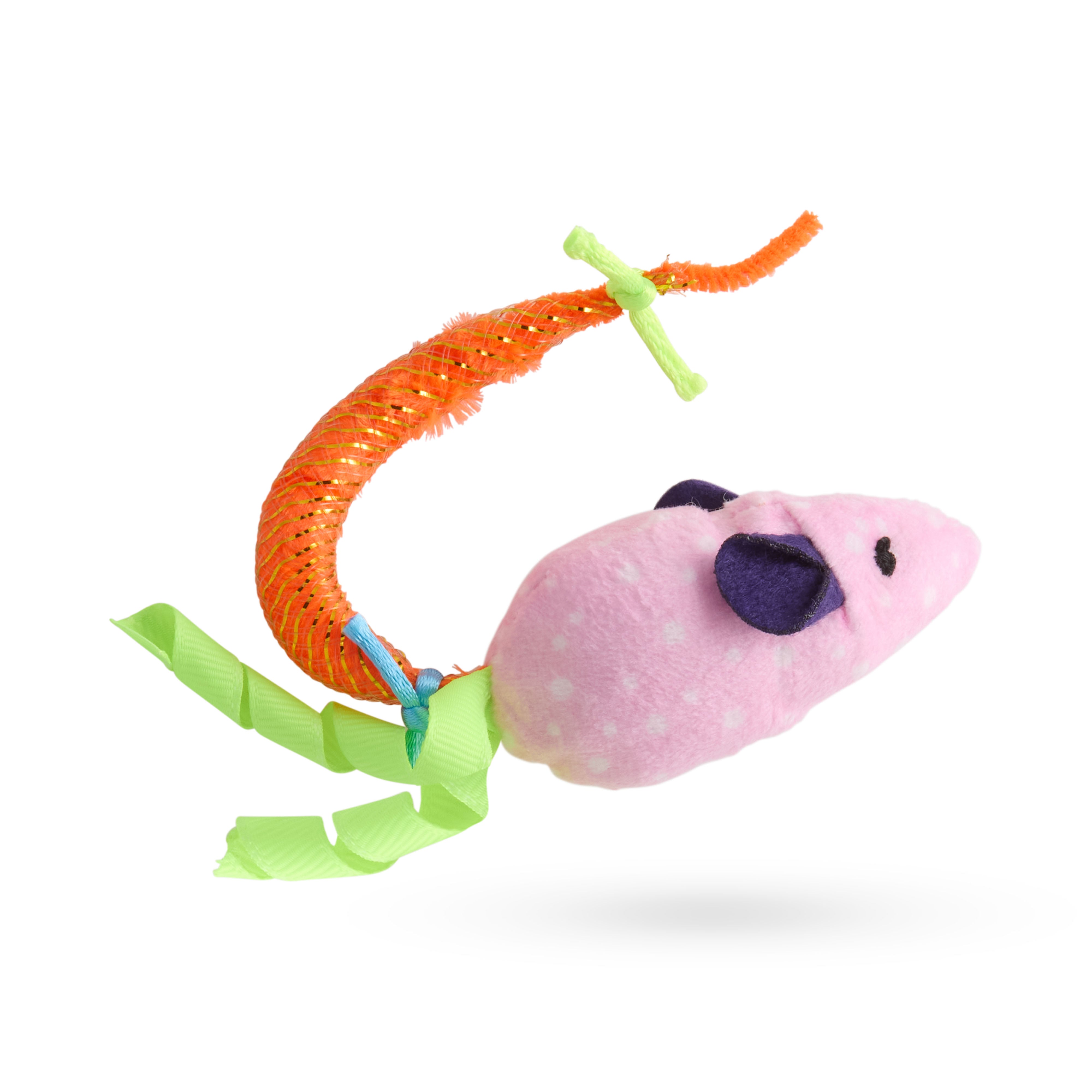 Plush Oral Care Floss & Treat Toothbrush Toy for Cats