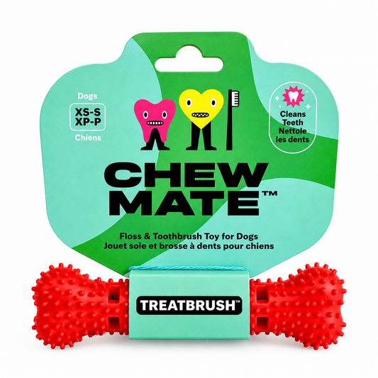 Natural Rubber Bone Toothbrush Toy <25 Lbs