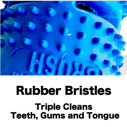 Rubber Bristles Triple Cleans Teeth Gums and Tongue