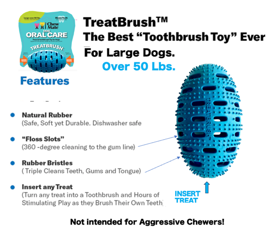 Natural Rubber Football Oral Care Toy for Large Dogs (over 50 Lbs)