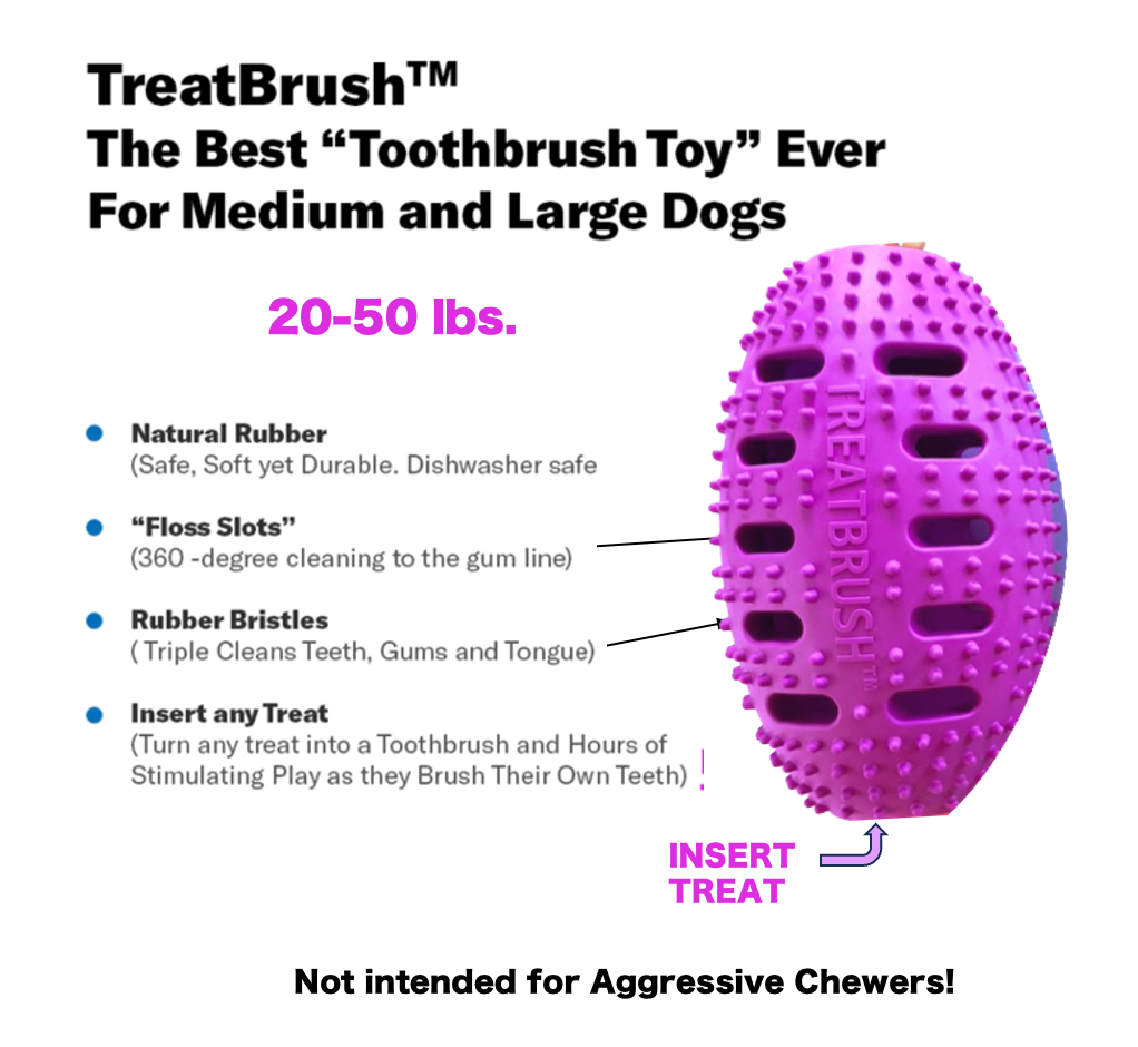 Natural Rubber Football Oral Care Toy for Medium and Large Dogs (20-50 Lbs)