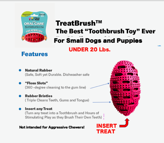 Natural Rubber Football Oral Care Toy for Small Dogs and Puppies (Up to 20 Lbs)