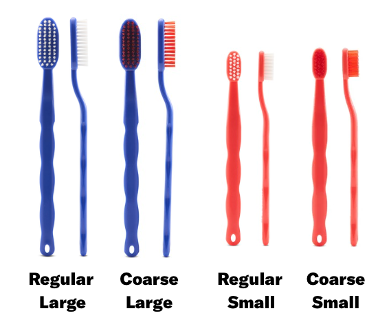 Select Bristle type: Start with Regular ( White) Bristles to remove plaque, then Coarse Bristles ...