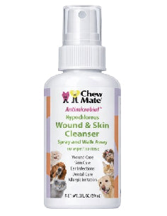 Optional: Spray two sprays of ChewMate™ Wound Care and Cleanser into dog’smouth.